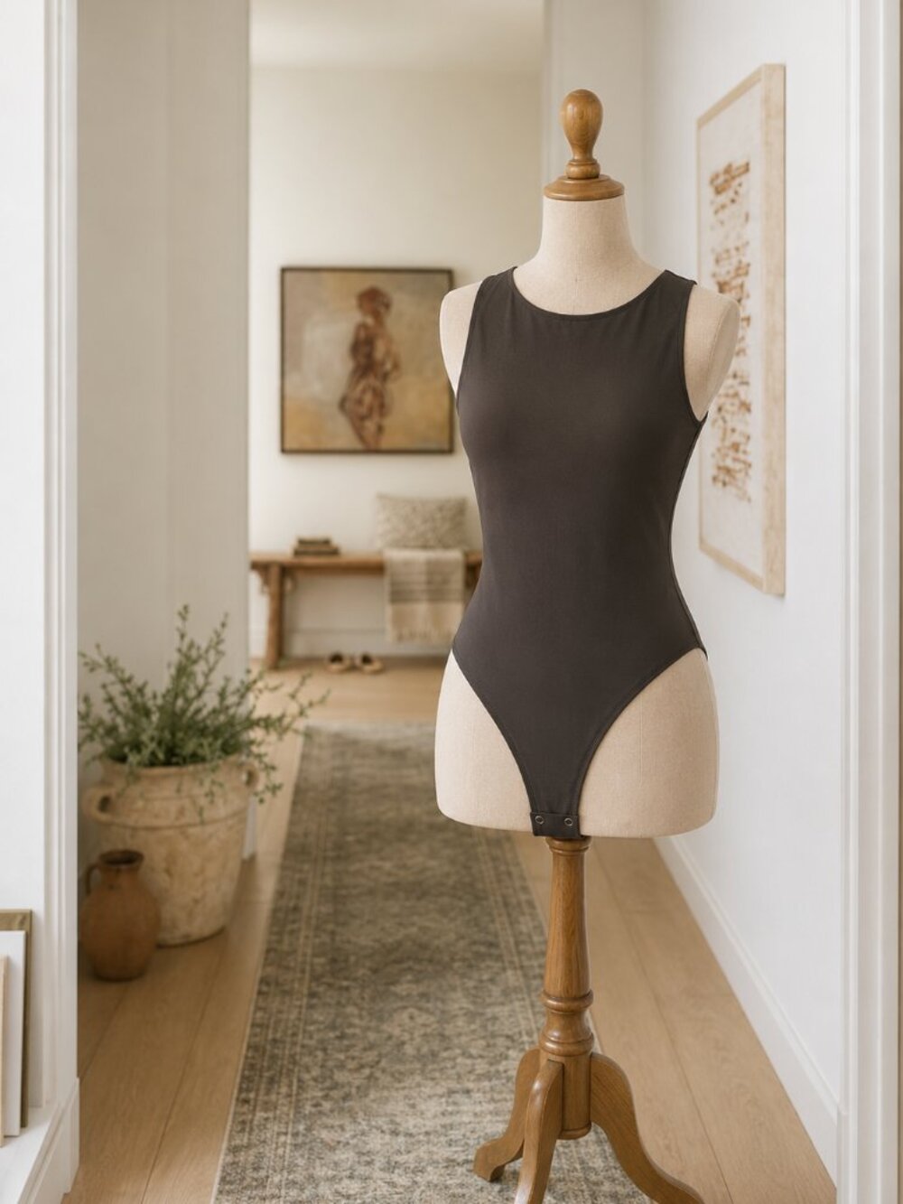 Dynamite Ladies Small Bodysuit Charcoal Snap Fastening